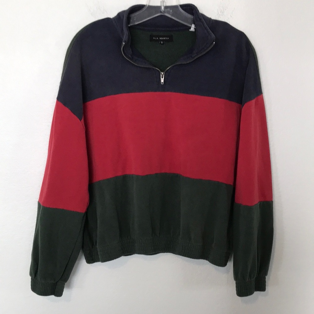 L.A. HEARTS SWEATSHIRT SIZE SMALL BLUE, RED, GREEN GREAT CONDITION